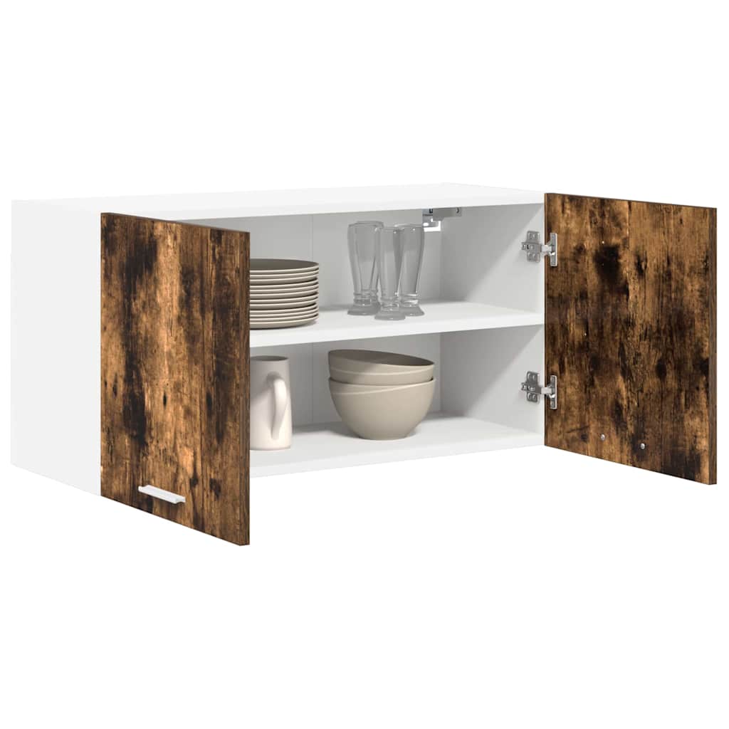 Hengende skap med dør Røkt eik 80 x 31 x 40 cm Konstruert tre