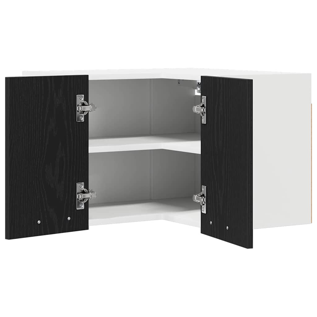 Hengende skap Svart eik og hvit 57 x 57 x 40 cm Konstruert tre