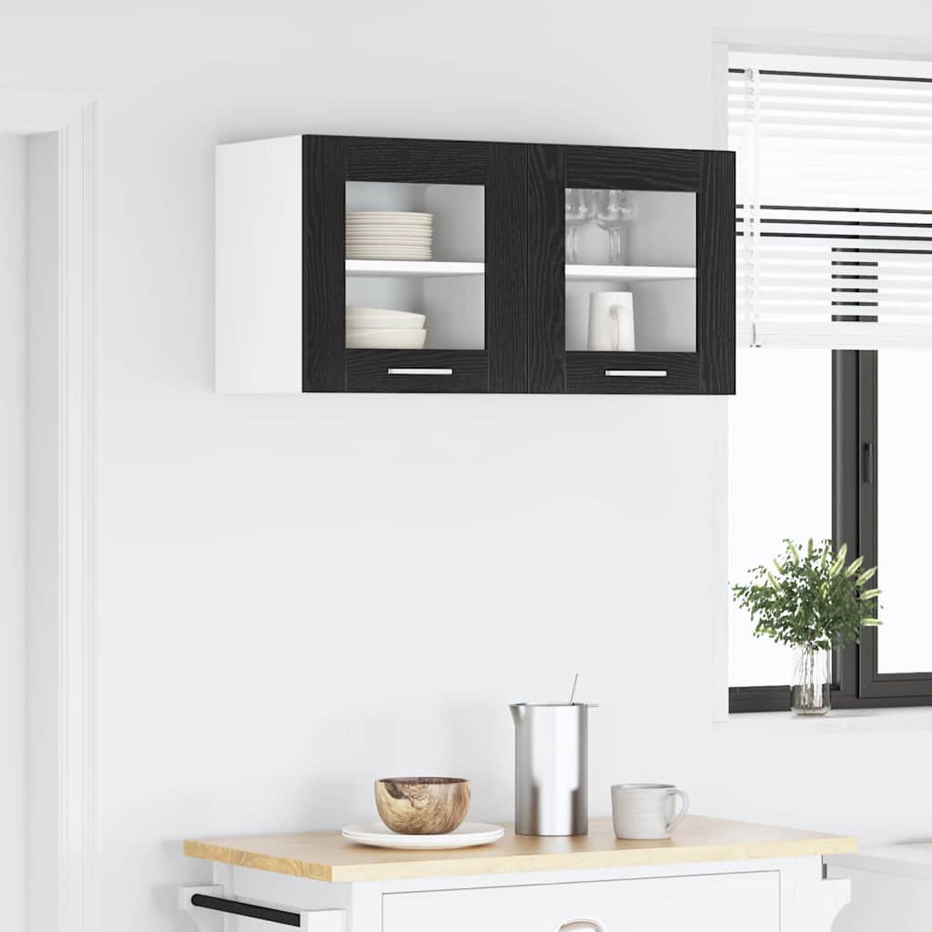 Hengende skap med dør Svart Eik 40 x 31 x 40 cm Konstruert tre