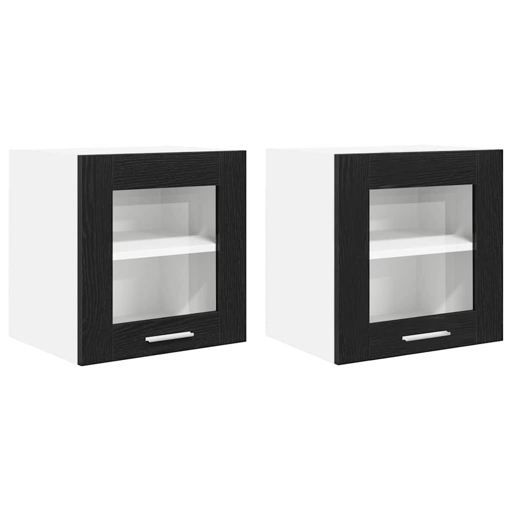 Hengende skap 2 pcs Svart Eik 40 x 31 x 40 cm Konstruert tre