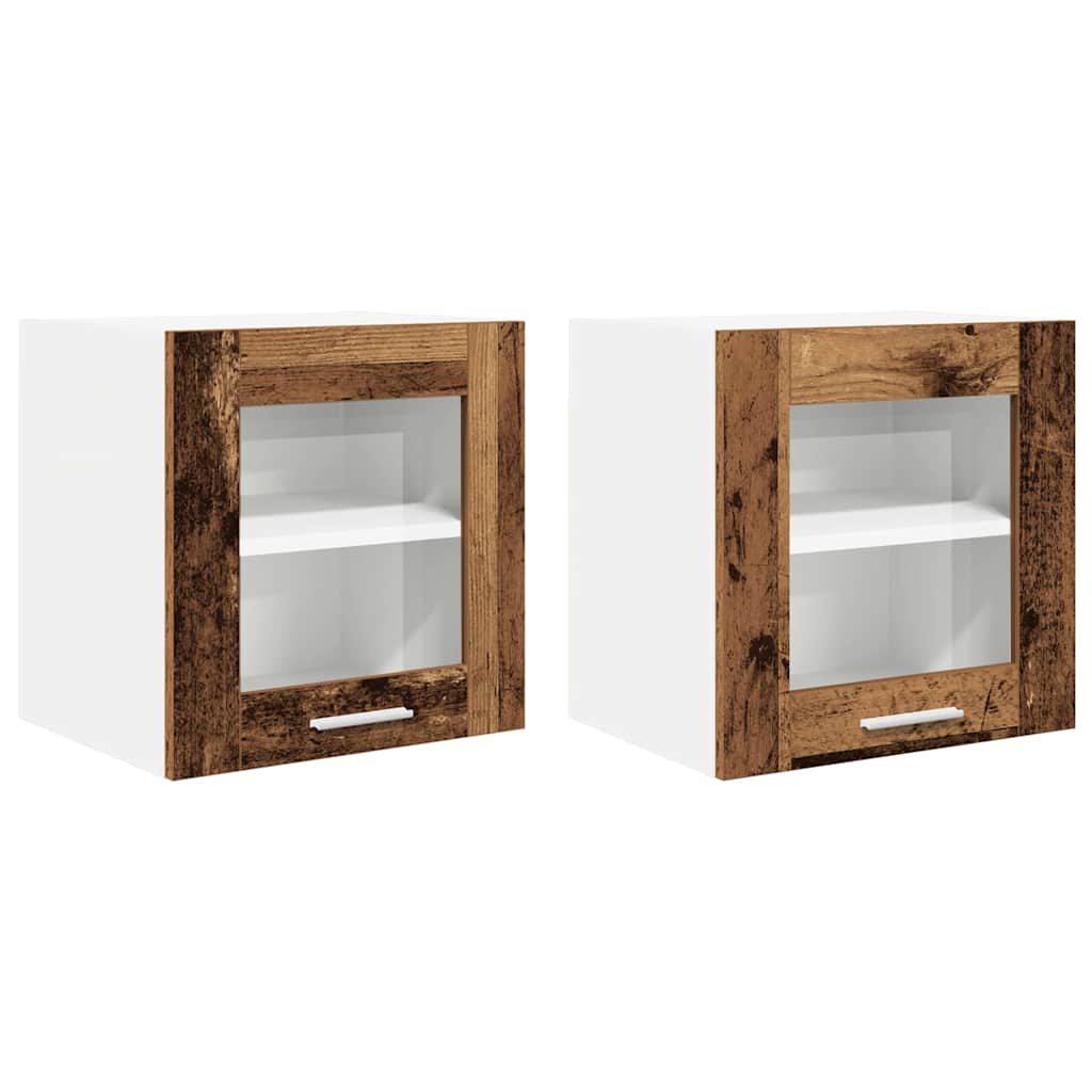 Hengende skap 2 pcs Gammelt tre 40 x 31 x 40 cm Konstruert tre