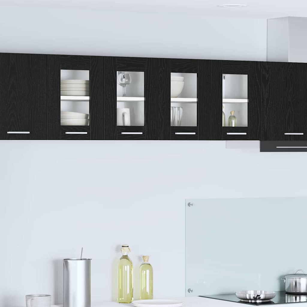 Hengende skap 2 pcs Svart Eik 60 x 31 x 40 cm Konstruert tre