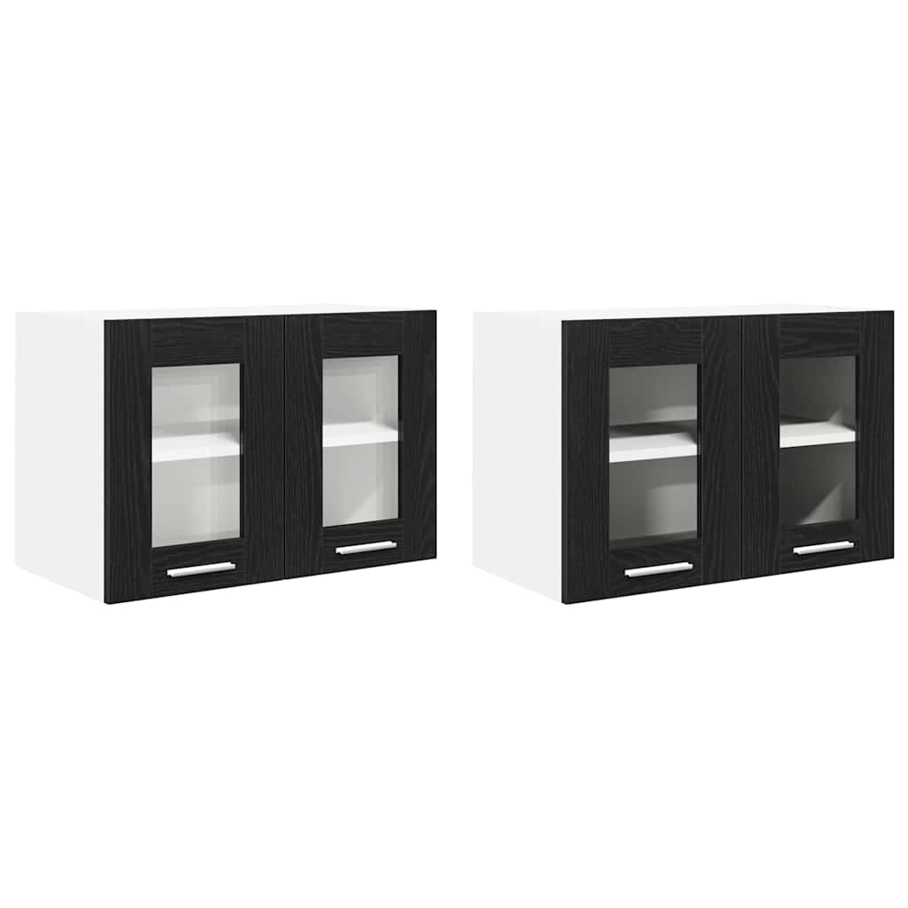 Hengende skap 2 pcs Svart Eik 60 x 31 x 40 cm Konstruert tre