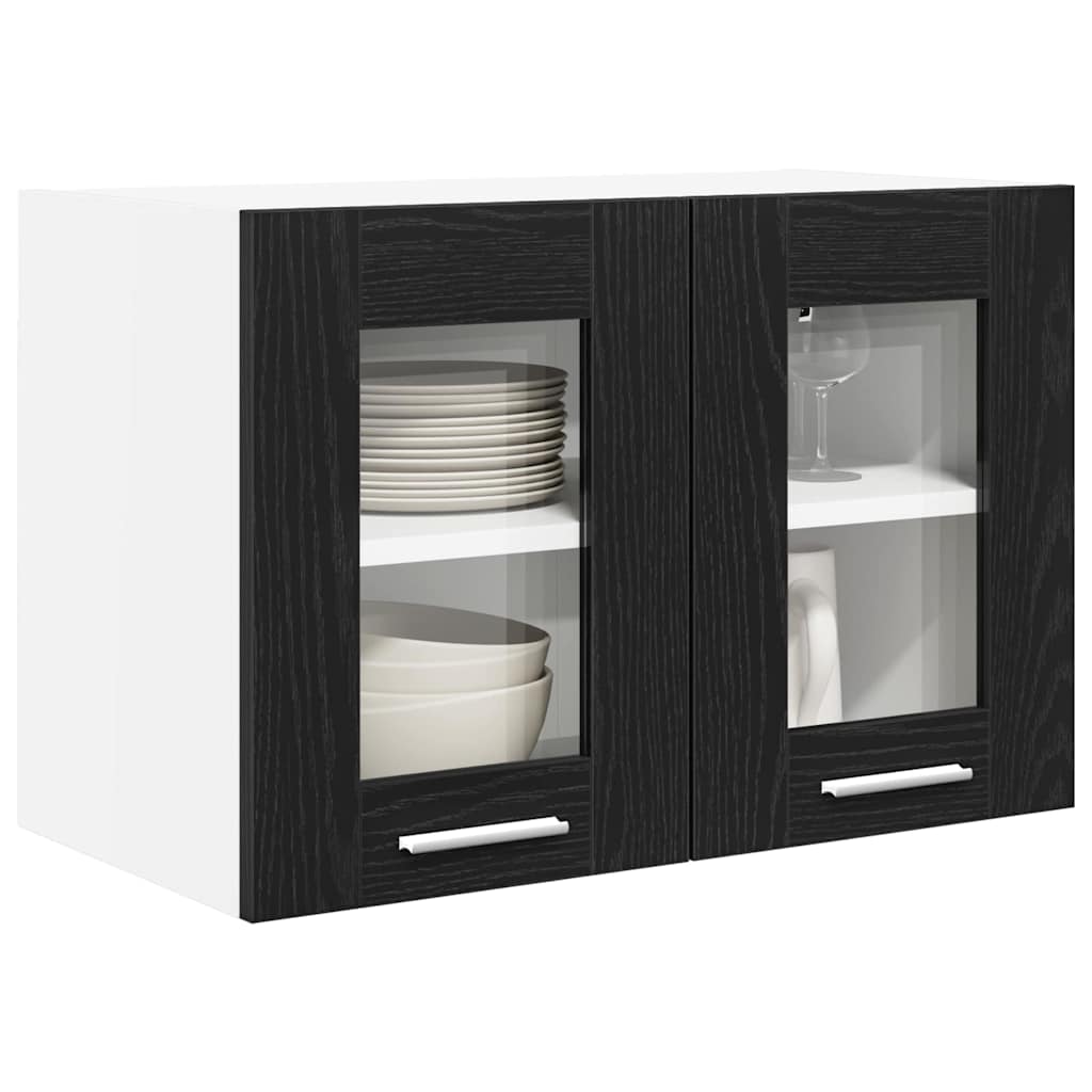 Hengende skap 2 pcs Svart Eik 60 x 31 x 40 cm Konstruert tre
