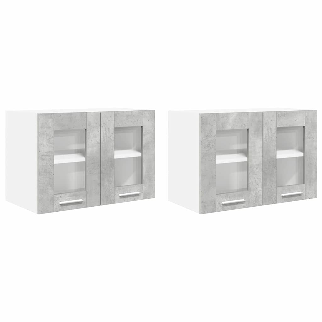Hengende skap 2 pcs Betonggrå 60 x 31 x 40 cm Konstruert tre