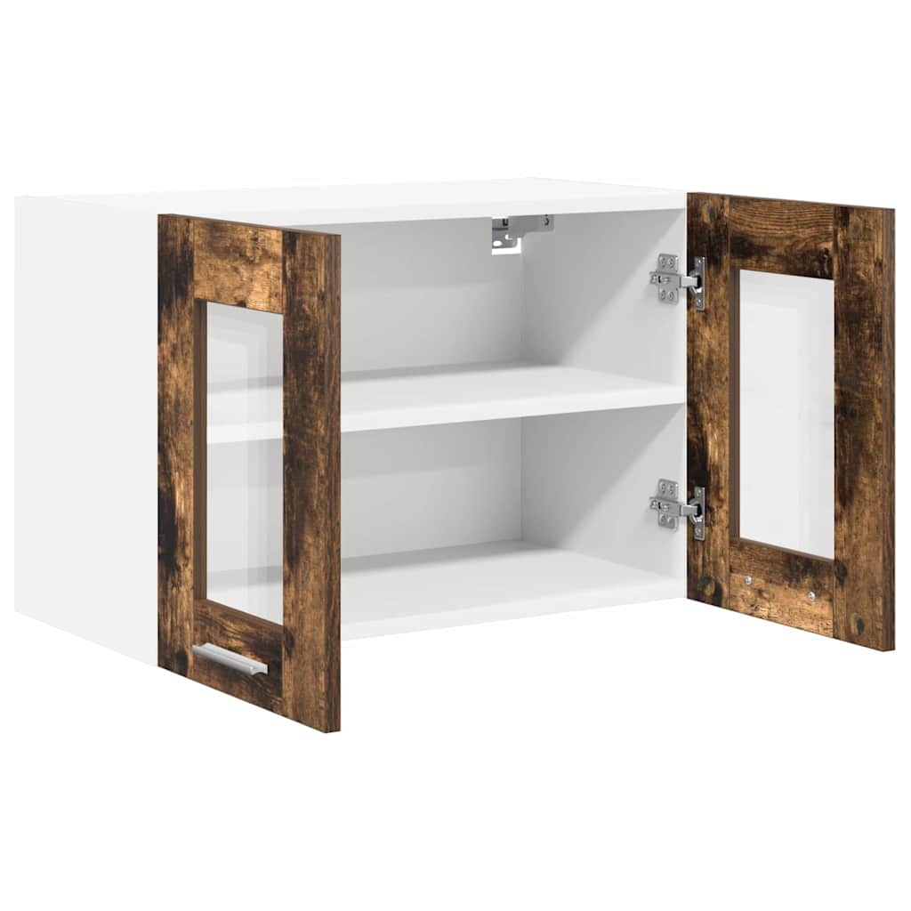 Hengende skap 2 pcs Røkt eik 60 x 31 x 40 cm Konstruert tre