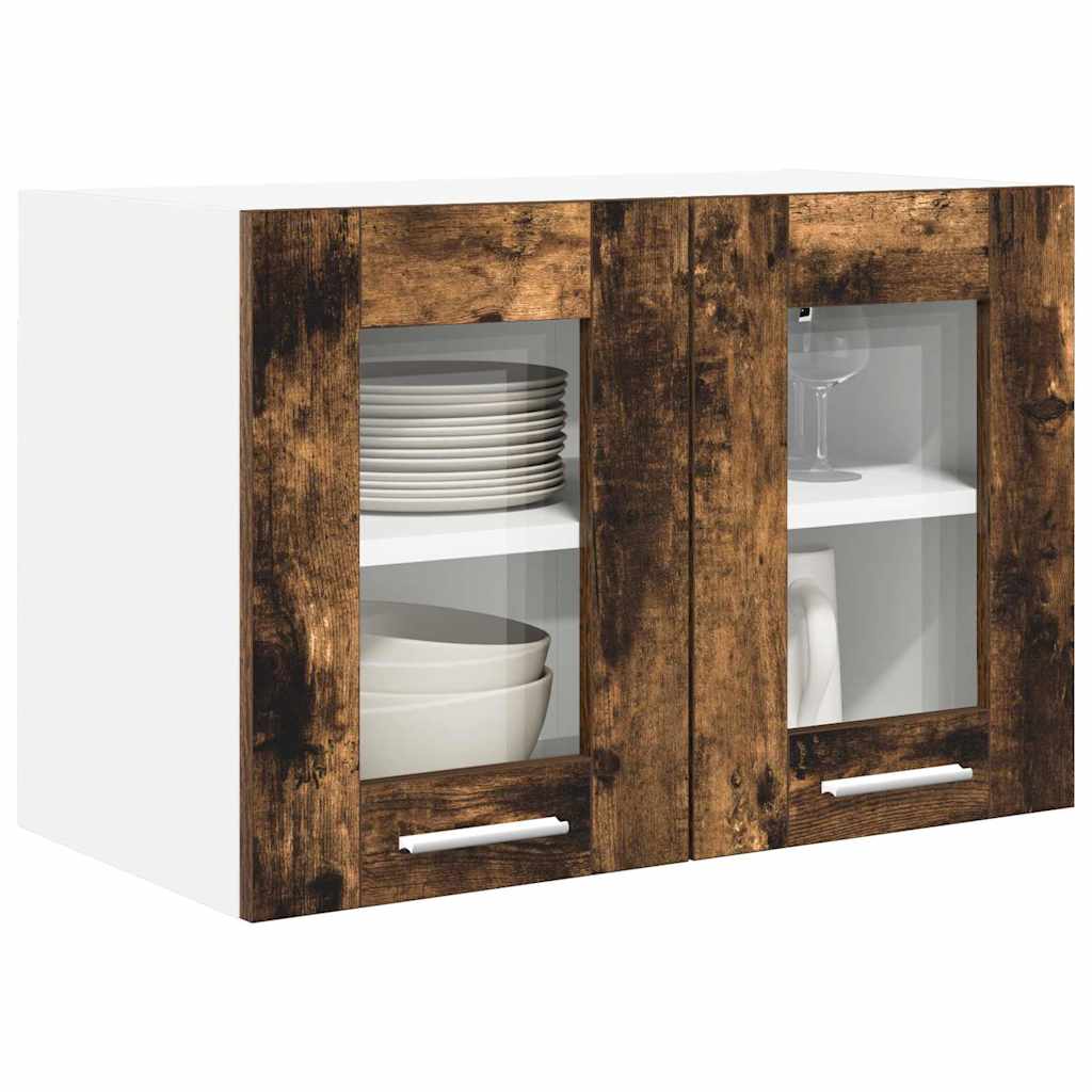 Hengende skap 2 pcs Røkt eik 60 x 31 x 40 cm Konstruert tre