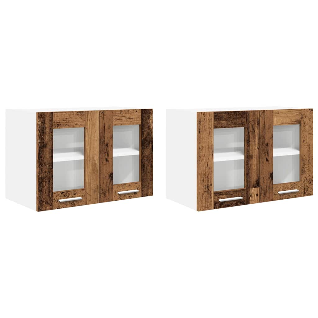 Hengende skap 2 pcs Gammelt tre 60 x 31 x 40 cm Konstruert tre