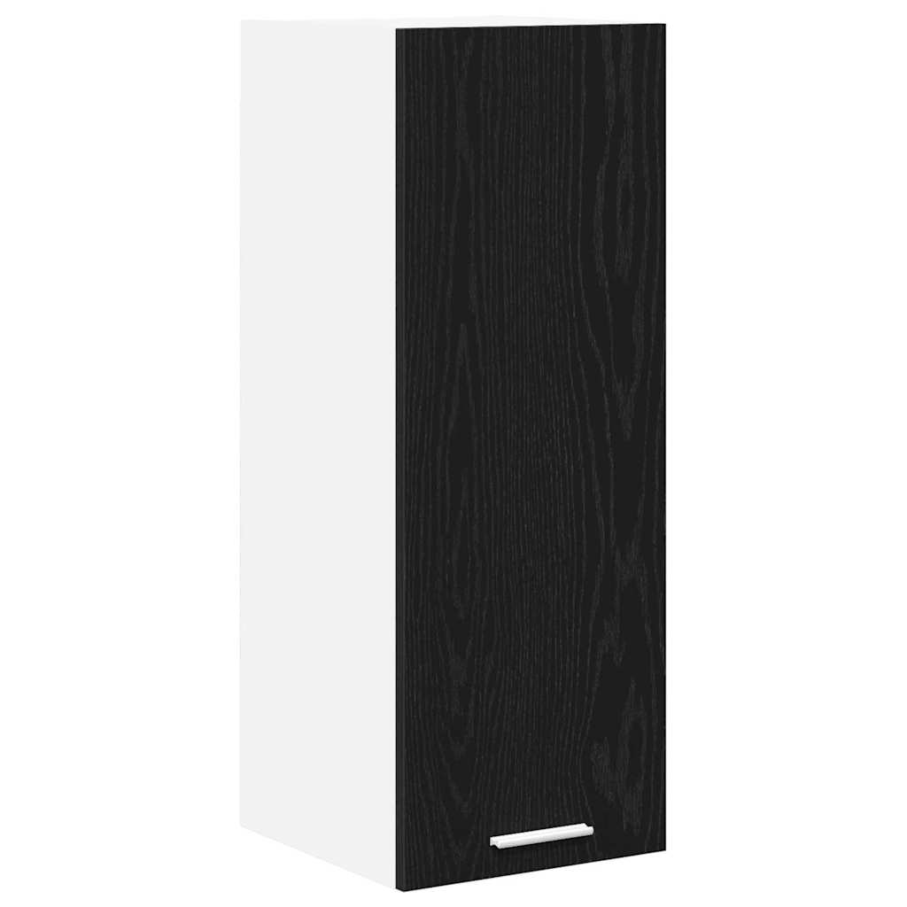 Hengende skap med dør 2 pcs Svart eik og hvit 30 x 31 x 80 cm