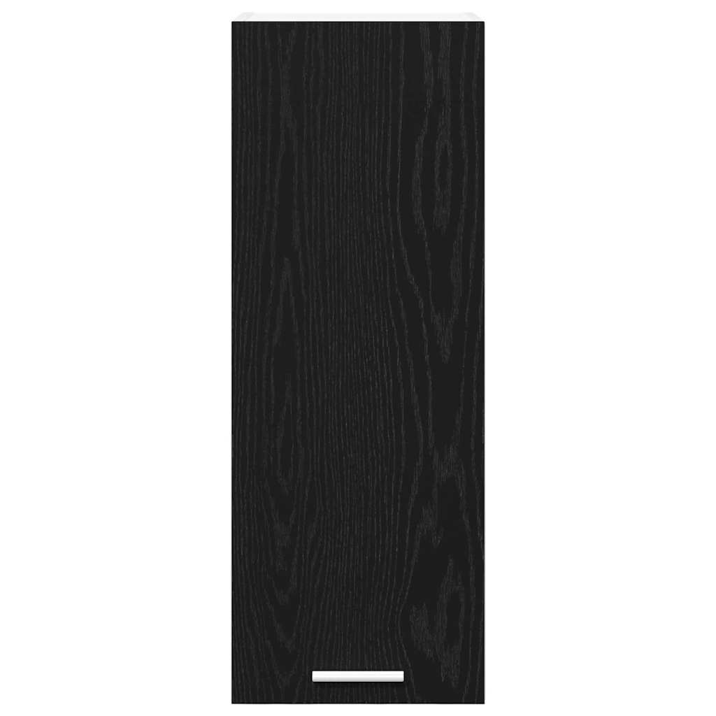 Hengende skap med dør 2 pcs Svart eik og hvit 30 x 31 x 80 cm
