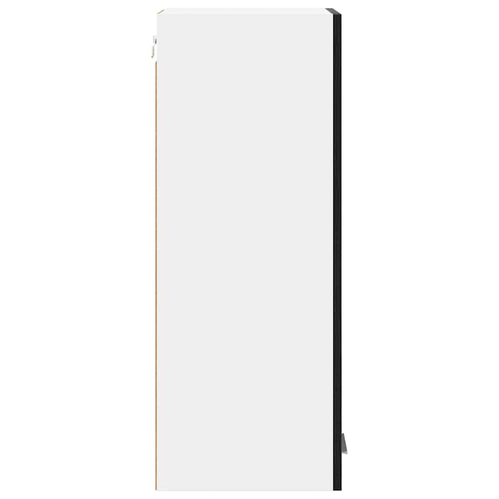 Hengende skap med dør 2 pcs Svart eik og hvit 30 x 31 x 80 cm
