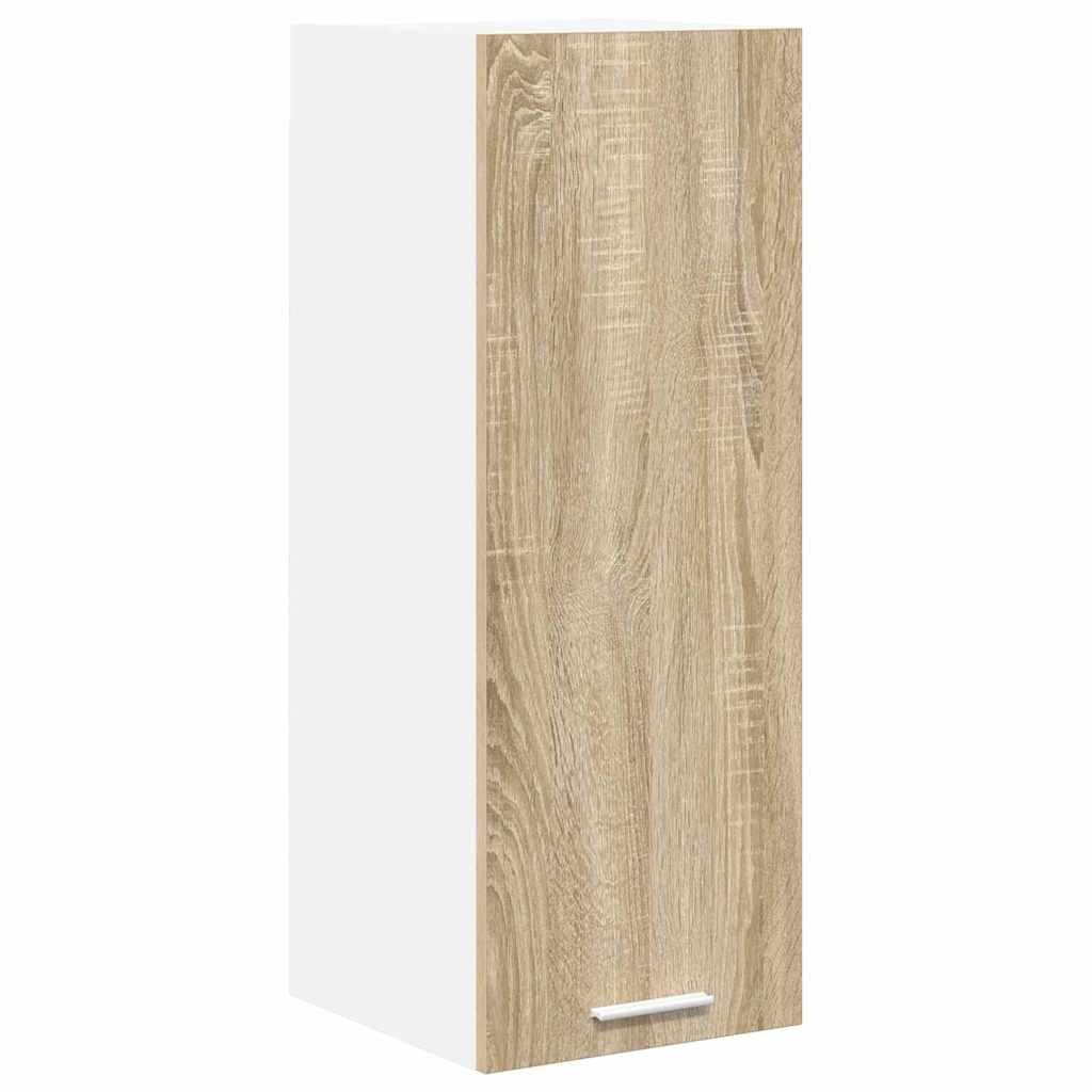 Hengende skap med dør 2 pcs Sonoma eik og hvit 30 x 31 x 80 cm