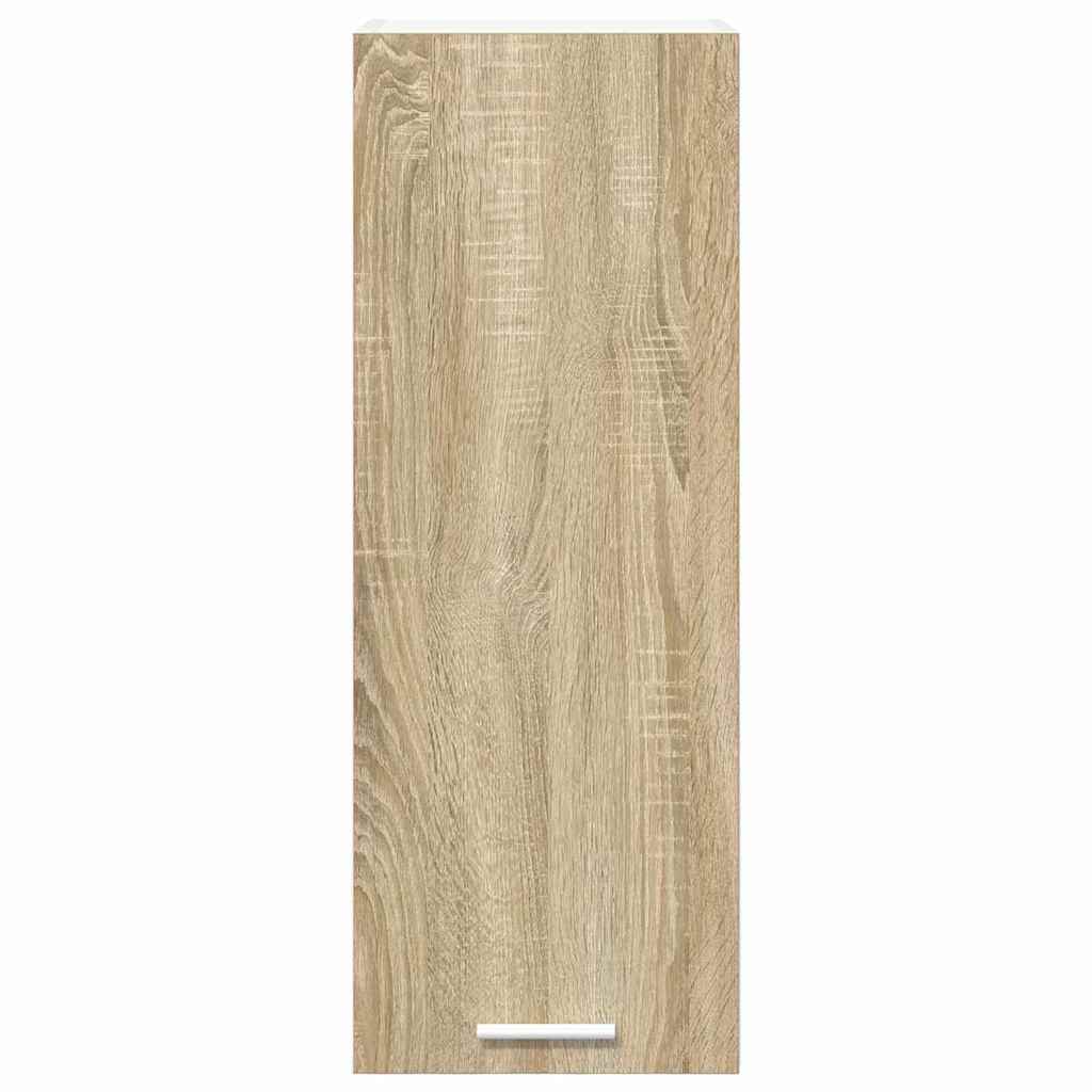 Hengende skap med dør 2 pcs Sonoma eik og hvit 30 x 31 x 80 cm