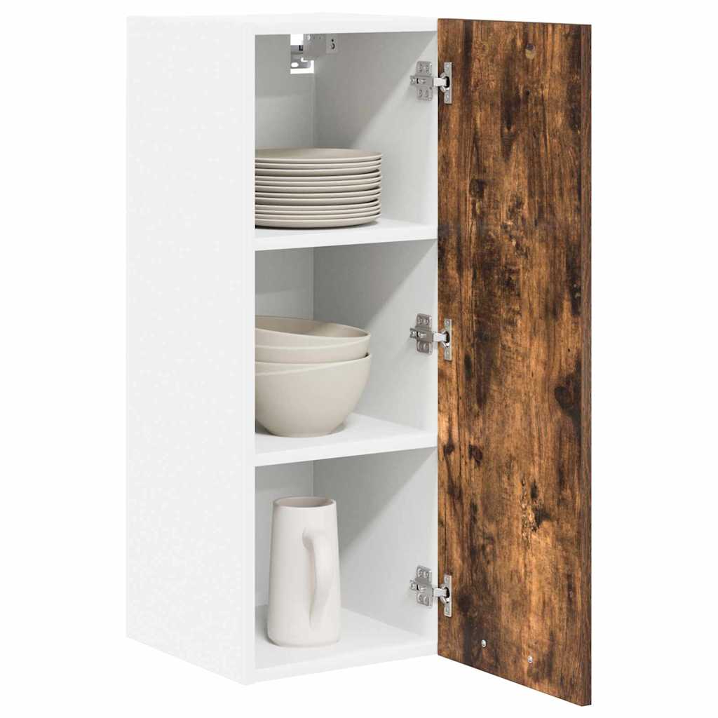 Hengende skap Riga 2 pcs Røkt eik og hvit 30 x 31 x 80 cm