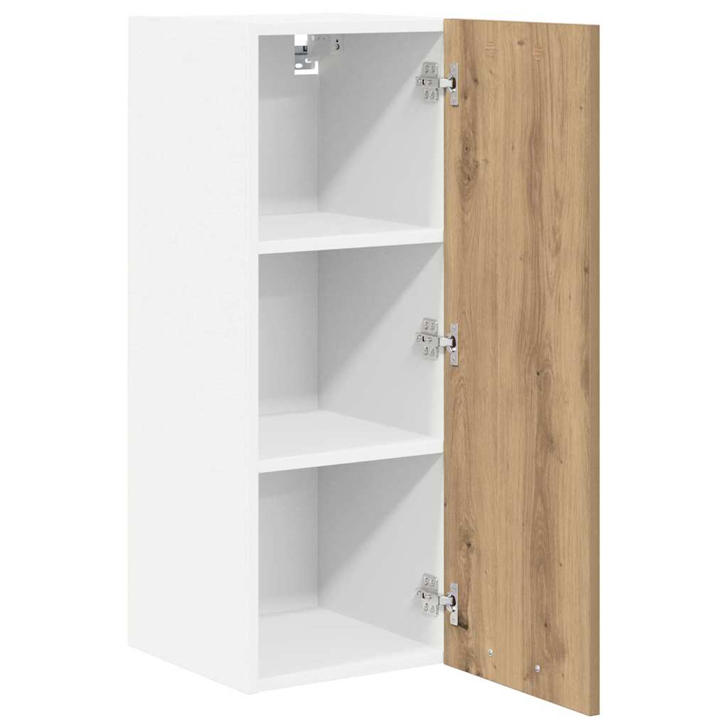 Hengende skap med dør 2 pcs Artisan eik og hvit 30 x 31 x 80 cm