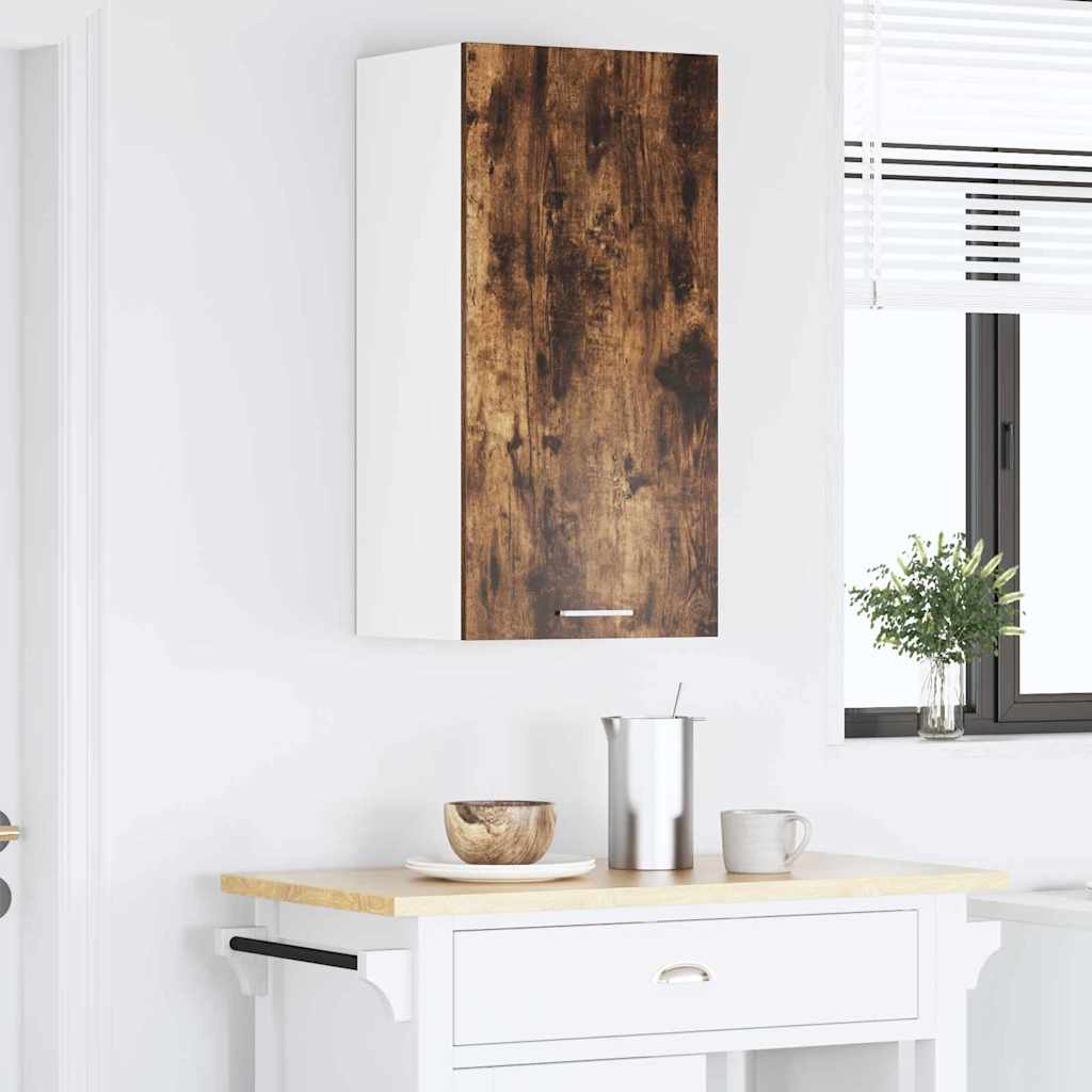 Hengende skap Røkt eik og hvit 40 x 31 x 80 cm Konstruert tre