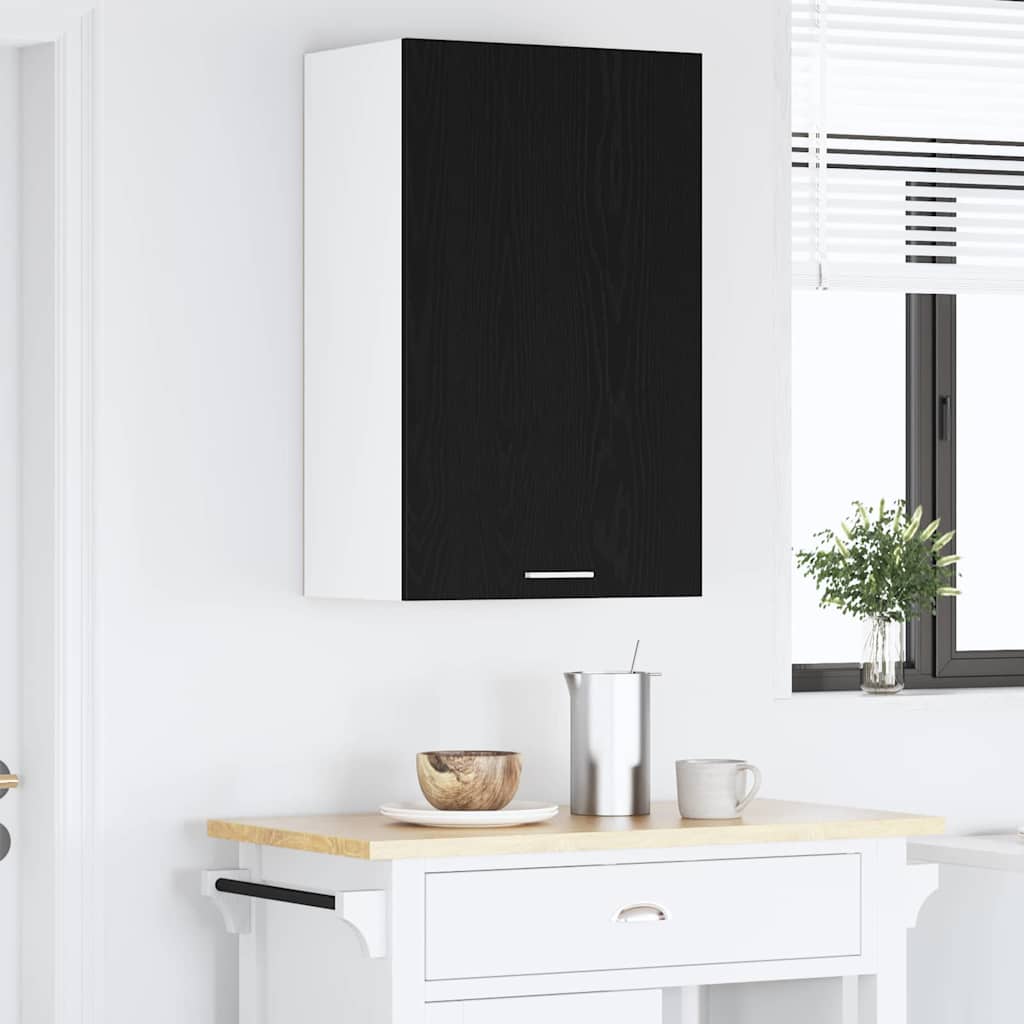 Hengende skap Svart eik og hvit 50 x 31 x 80 cm Konstruert tre