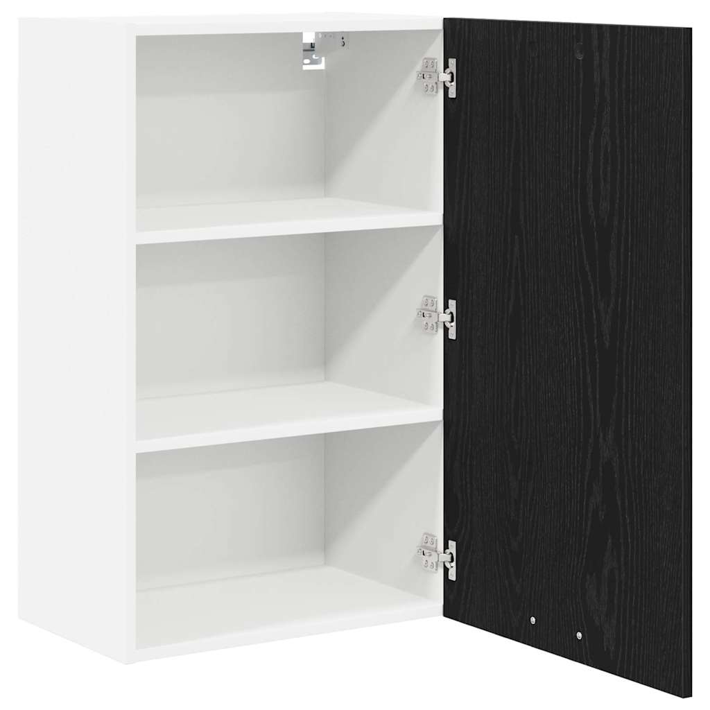 Hengende skap Svart eik og hvit 50 x 31 x 80 cm Konstruert tre