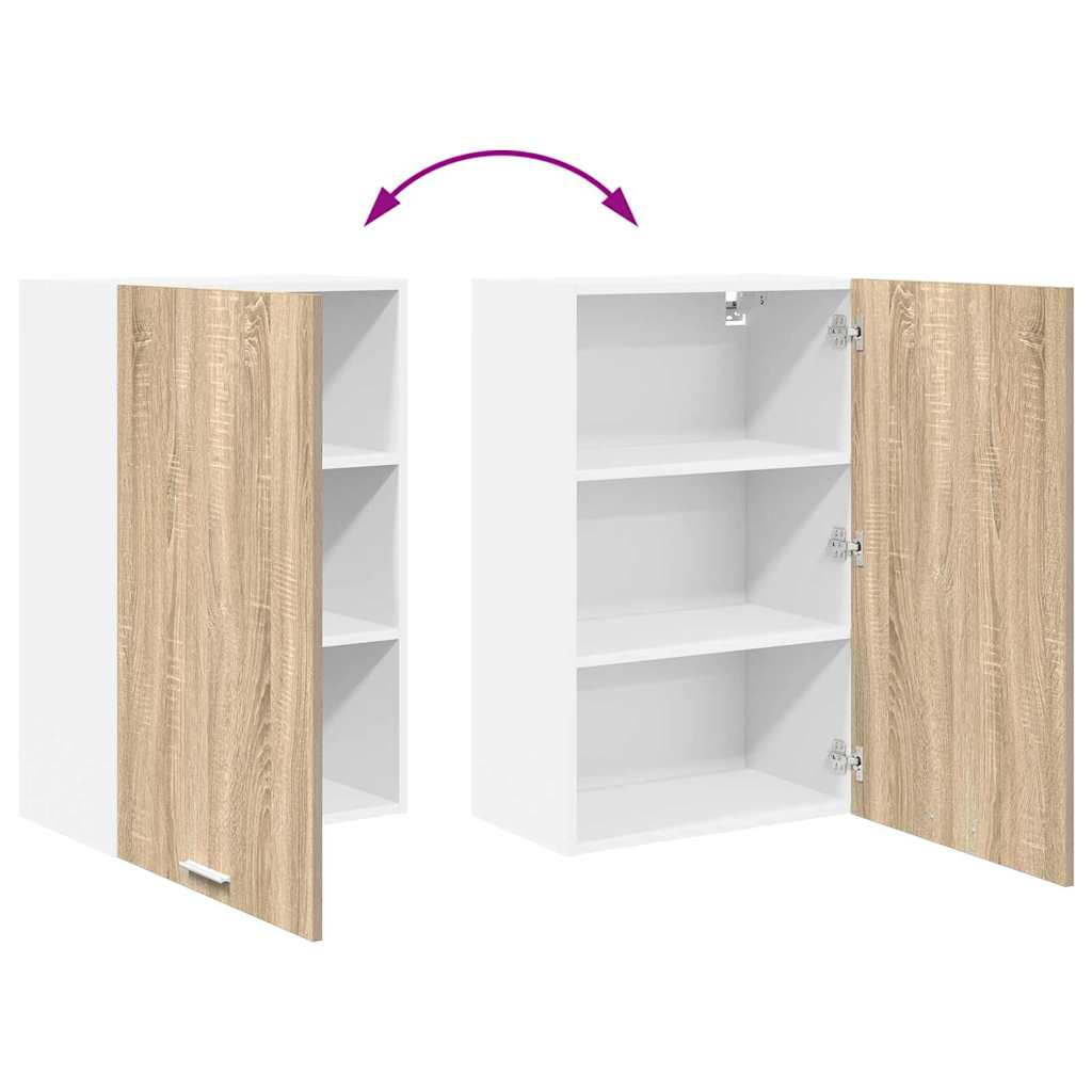 Hengende skap Sonoma eik og hvit 50 x 31 x 80 cm Konstruert tre