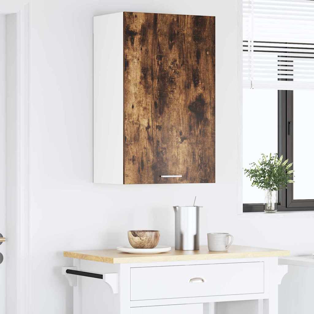 Hengende skap Røkt eik og hvit 50 x 31 x 80 cm Konstruert tre