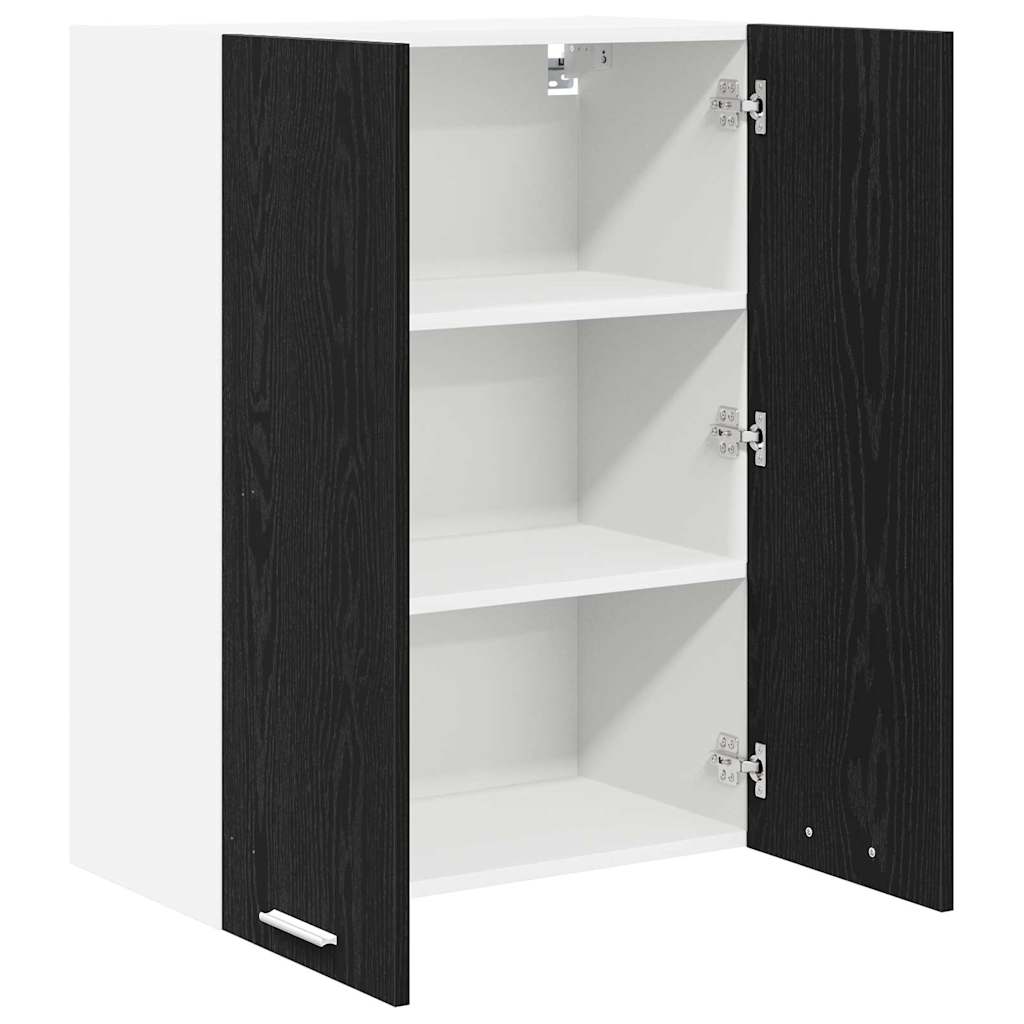 Hengende skap med dør Svart Eik 60 x 31 x 80 cm Konstruert tre