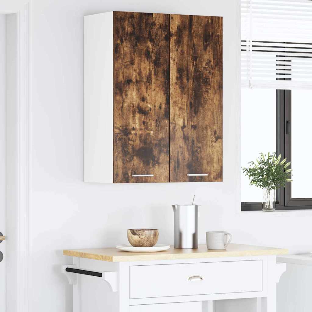 Hengende skap med dør Røkt eik 60 x 31 x 80 cm Konstruert tre