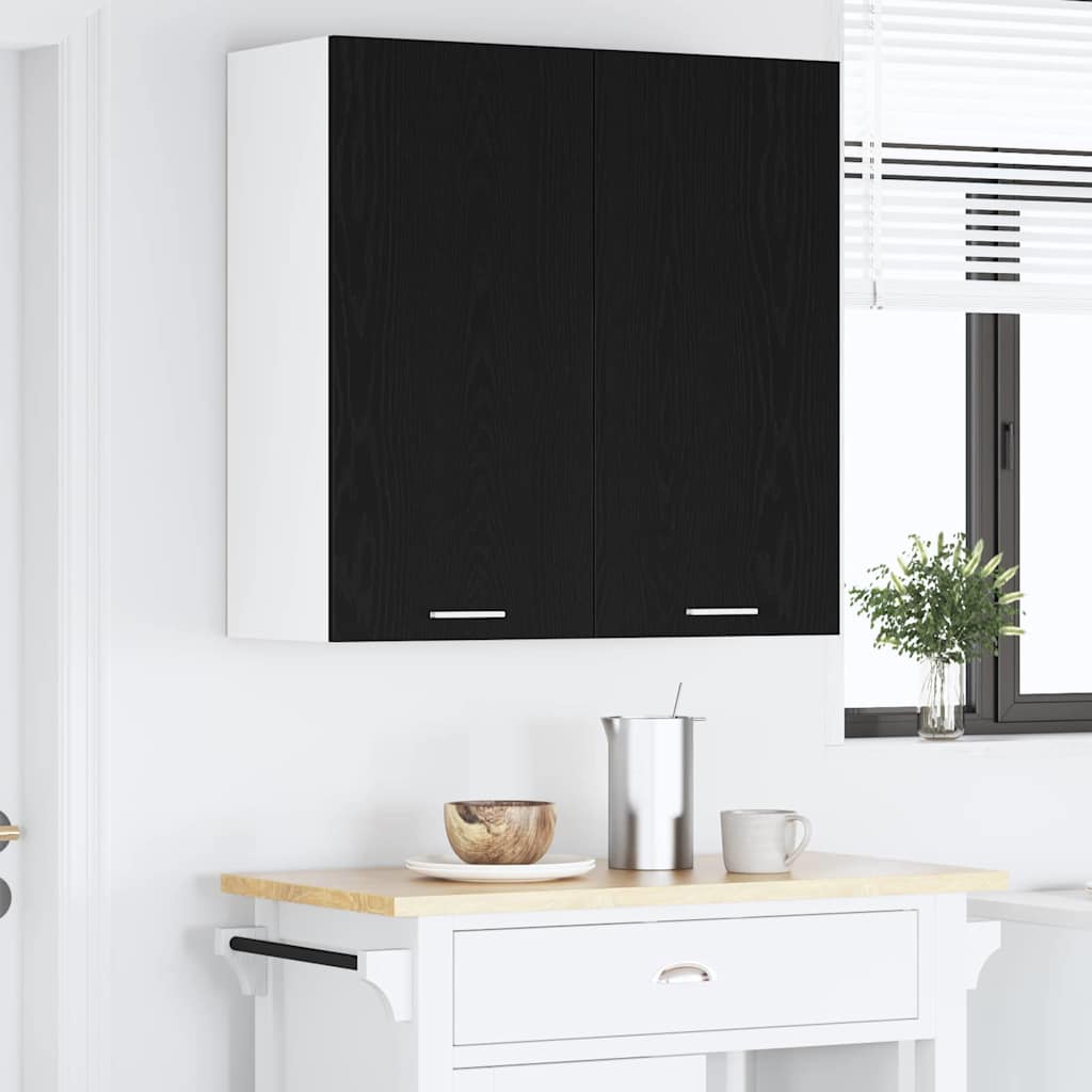 Hengende skap med dør Svart Eik 80 x 31 x 80 cm Konstruert tre