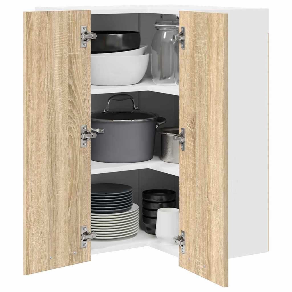 Hengende skap Sonoma eik og hvit 57 x 57 x 80 cm Konstruert tre