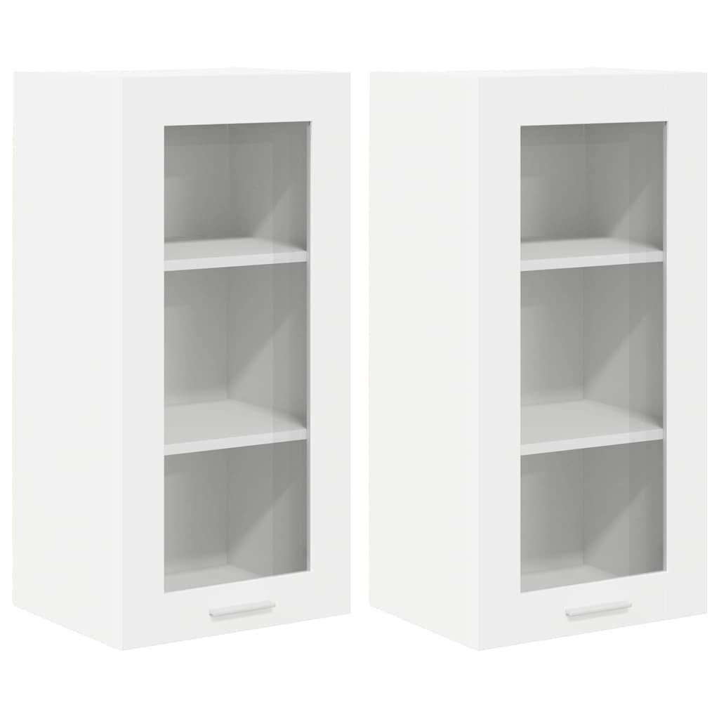 Hengende skap med dør 2 pcs Hvit 40 x 31 x 80 cm Konstruert tre
