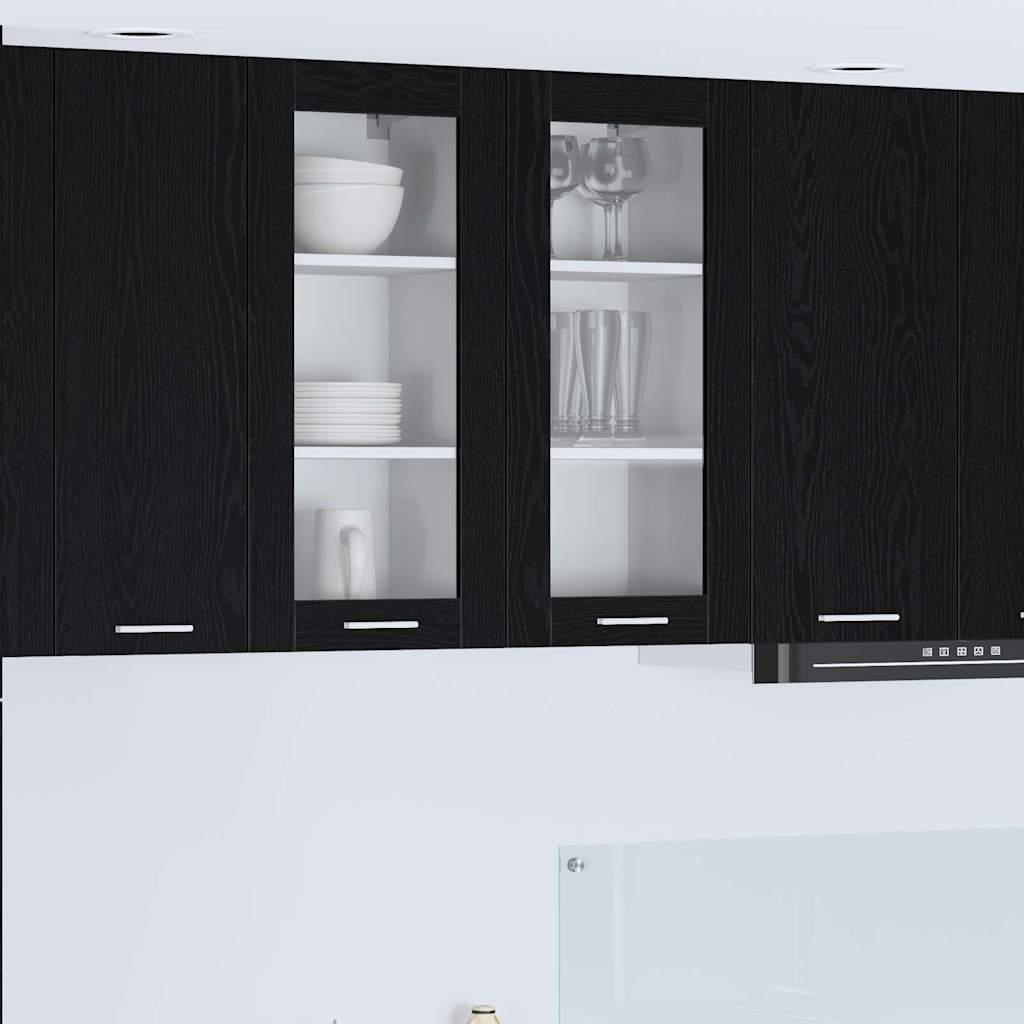 Hengende skap med dør Svart Eik 40 x 31 x 80 cm Konstruert tre