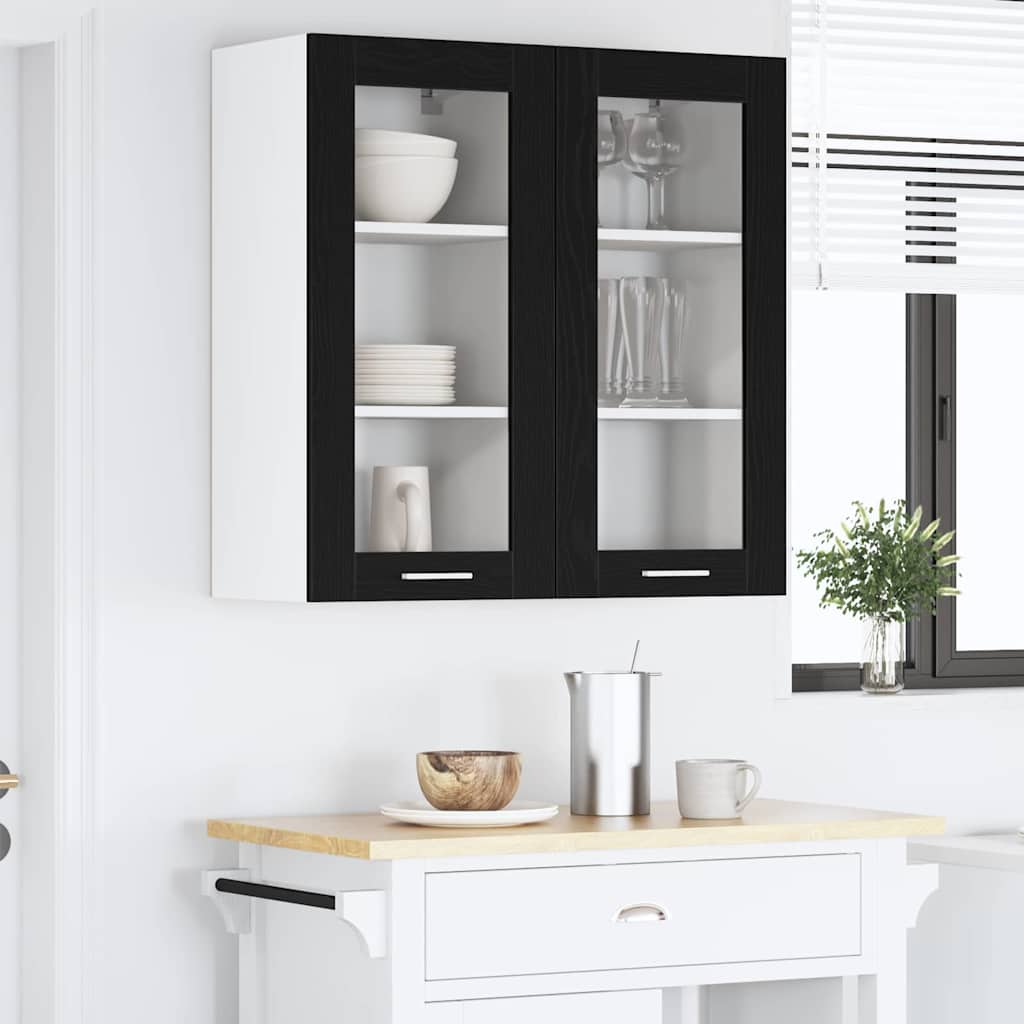 Hengende skap med dør Svart Eik 40 x 31 x 80 cm Konstruert tre