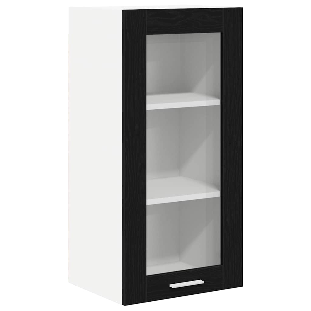 Hengende skap med dør Svart Eik 40 x 31 x 80 cm Konstruert tre