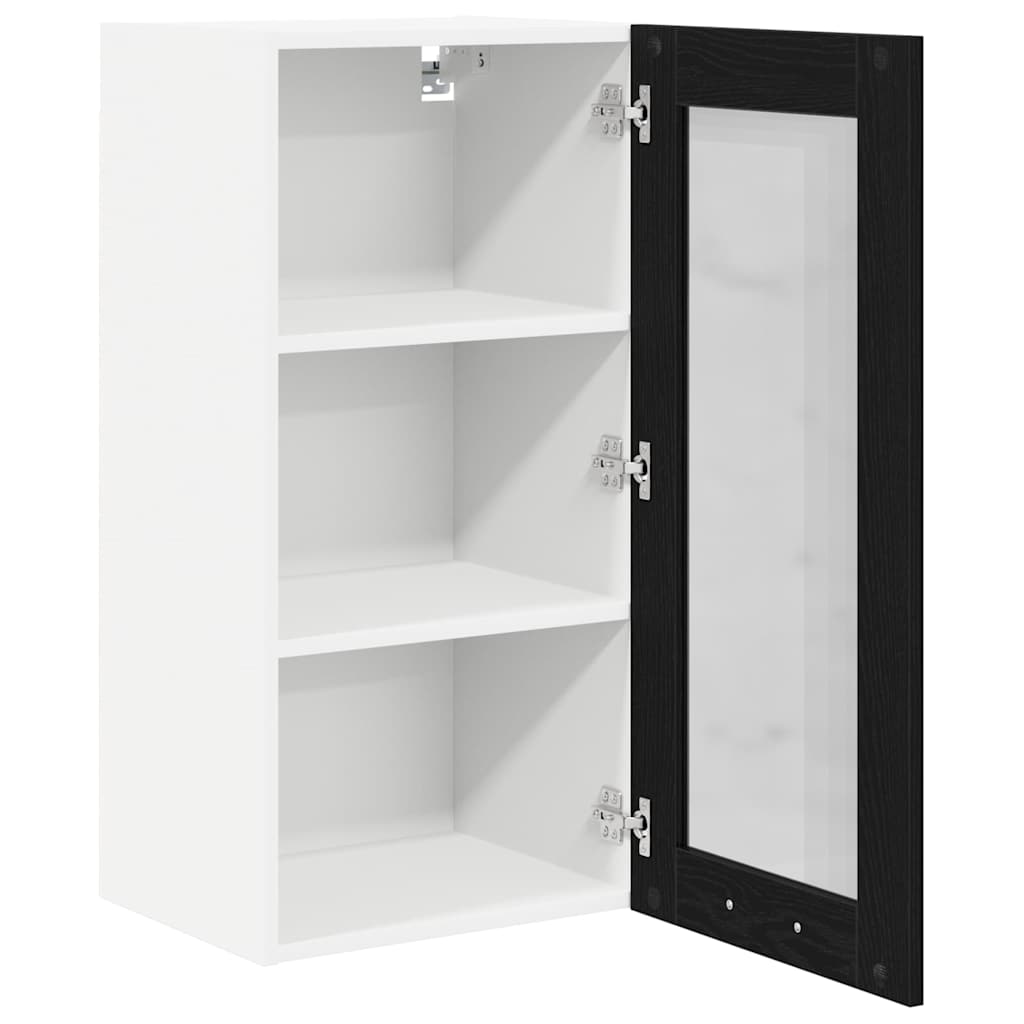 Hengende skap med dør Svart Eik 40 x 31 x 80 cm Konstruert tre
