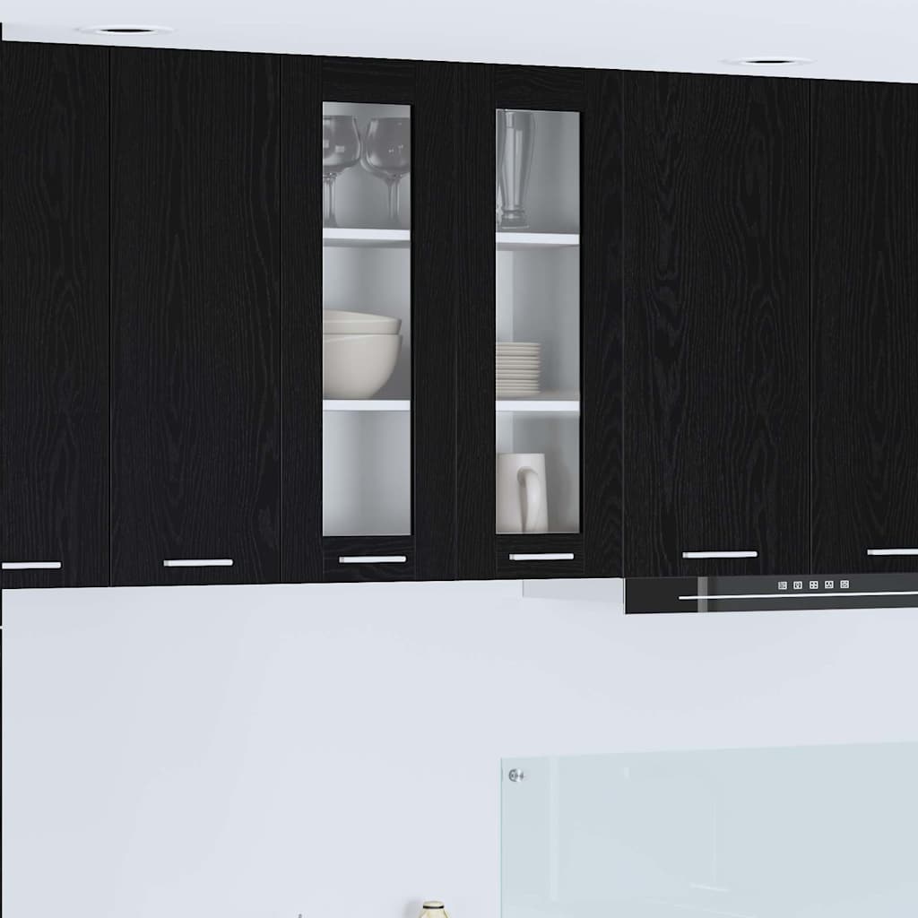 Hengende skap med dør Svart Eik 60 x 31 x 80 cm Konstruert tre
