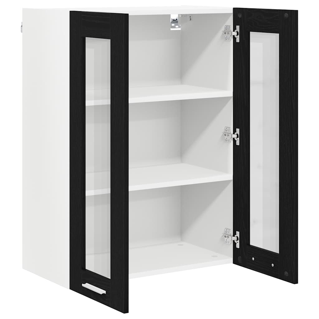 Hengende skap med dør Svart Eik 60 x 31 x 80 cm Konstruert tre