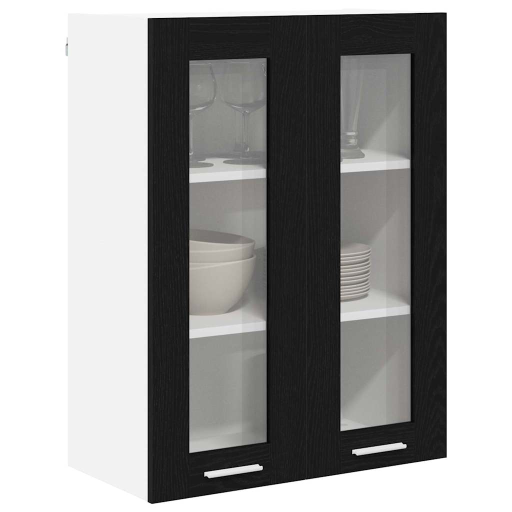 Hengende skap med dør Svart Eik 60 x 31 x 80 cm Konstruert tre