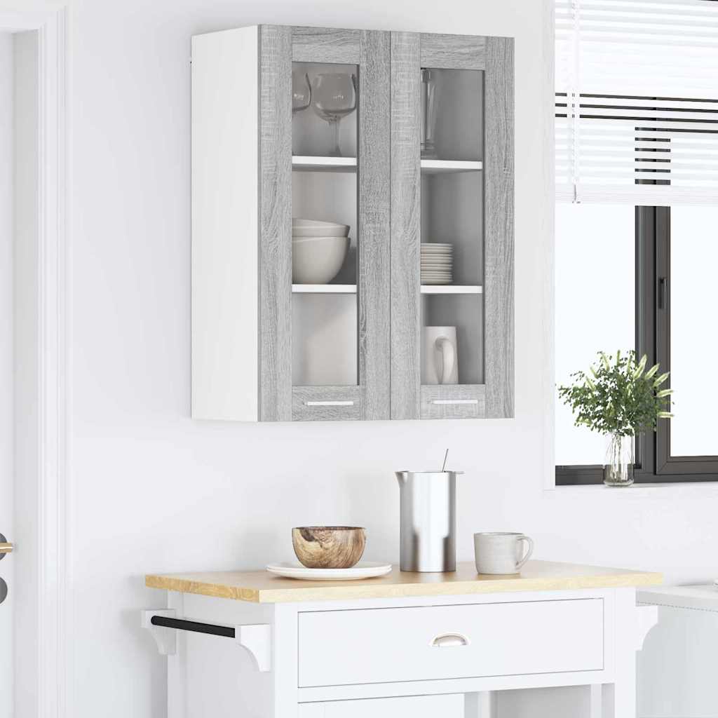 Hengende skap med dør Grå Sonoma 60 x 31 x 80 cm Konstruert tre
