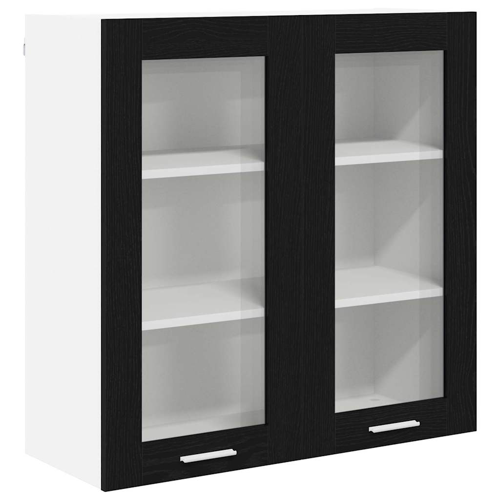 Hengende skap med dør Svart Eik 80 x 31 x 80 cm Konstruert tre