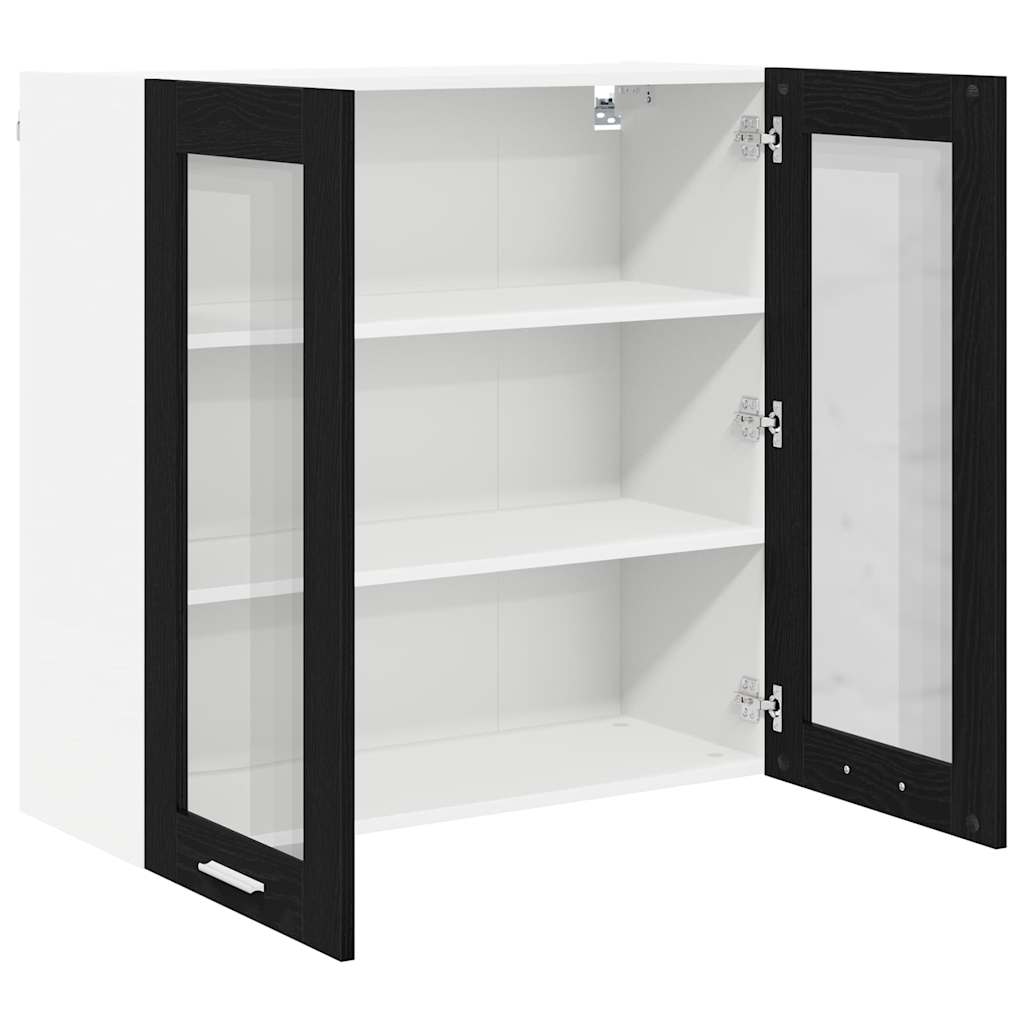 Hengende skap med dør Svart Eik 80 x 31 x 80 cm Konstruert tre