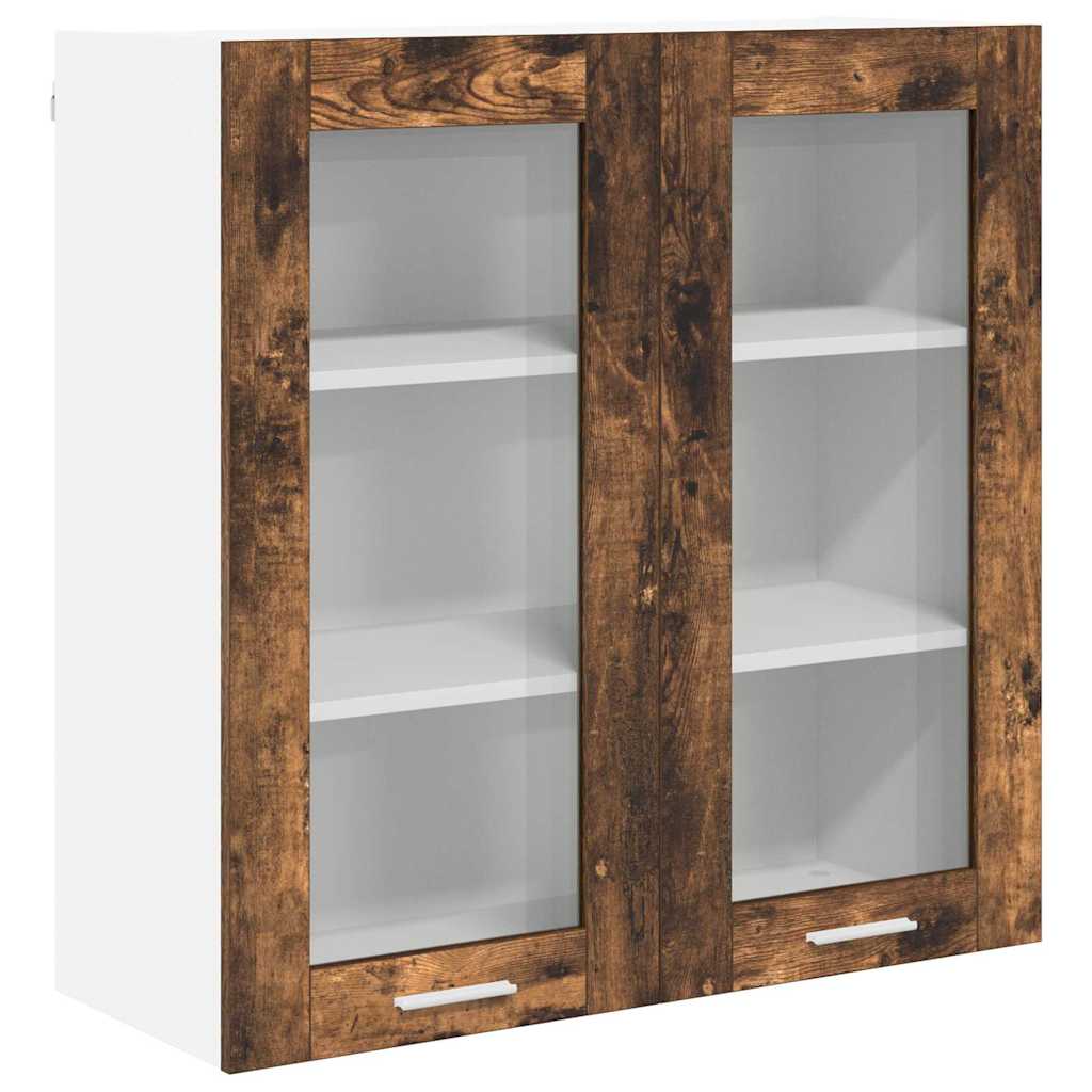Hengende skap med dør Røkt eik 80 x 31 x 80 cm Konstruert tre