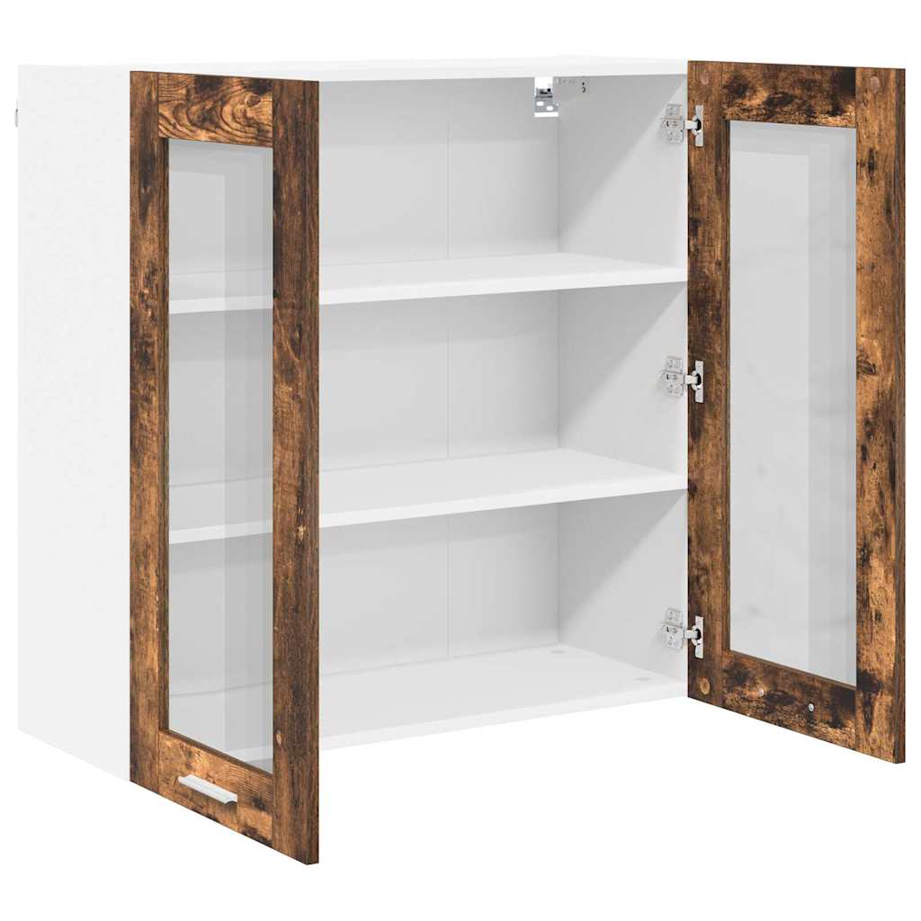Hengende skap med dør Røkt eik 80 x 31 x 80 cm Konstruert tre
