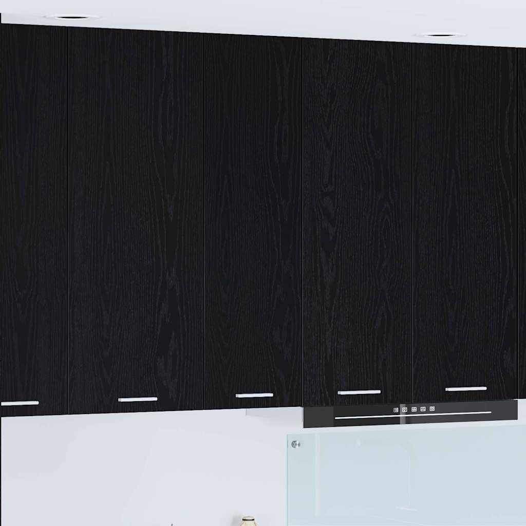 Hengende skap med dør Svart Eik 30 x 31 x 100 cm Konstruert tre