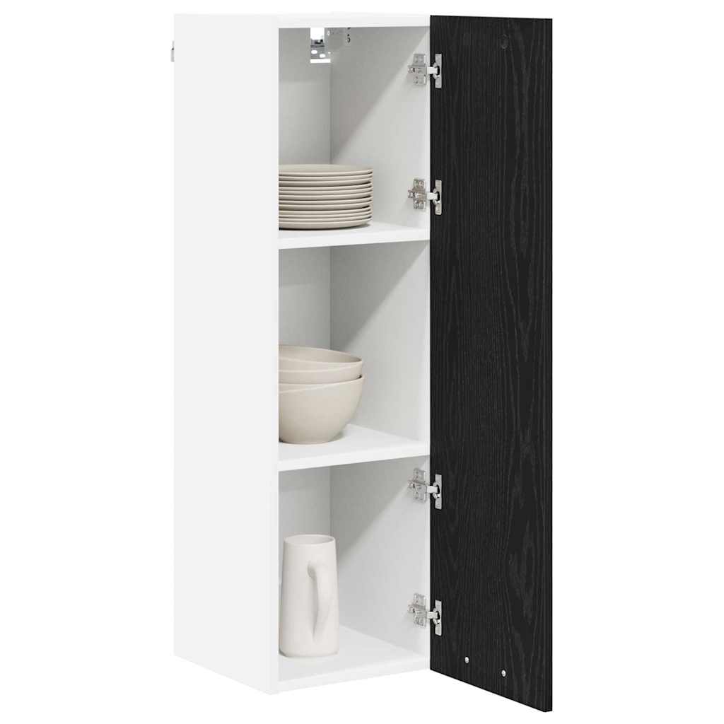 Hengende skap med dør Svart Eik 30 x 31 x 100 cm Konstruert tre