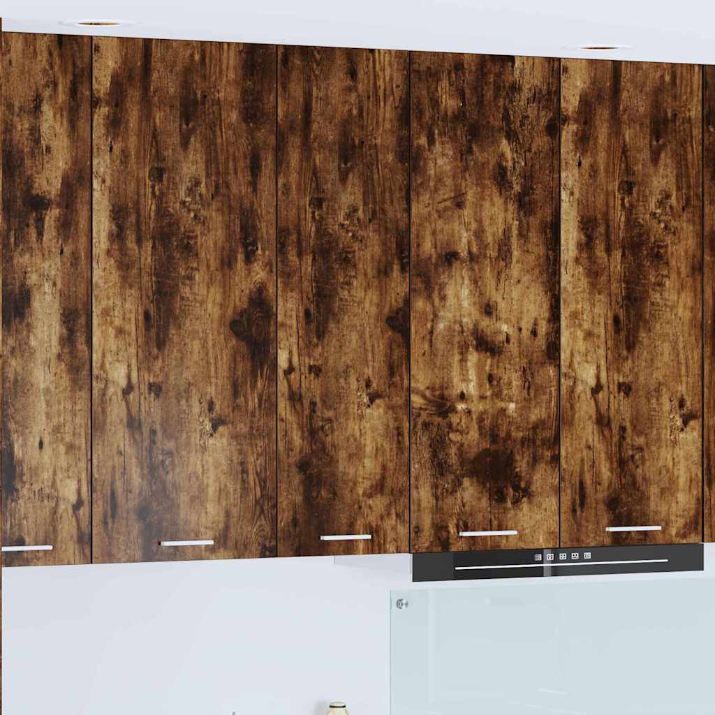 Hengende skap med dør Røkt eik 30 x 31 x 100 cm Konstruert tre