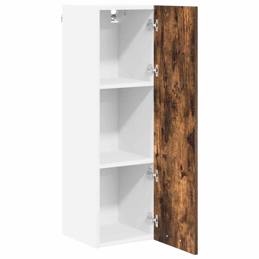 Hengende skap med dør Røkt eik 30 x 31 x 100 cm Konstruert tre