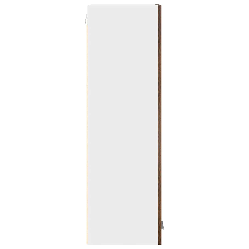 Hengende skap med dør Røkt eik 30 x 31 x 100 cm Konstruert tre
