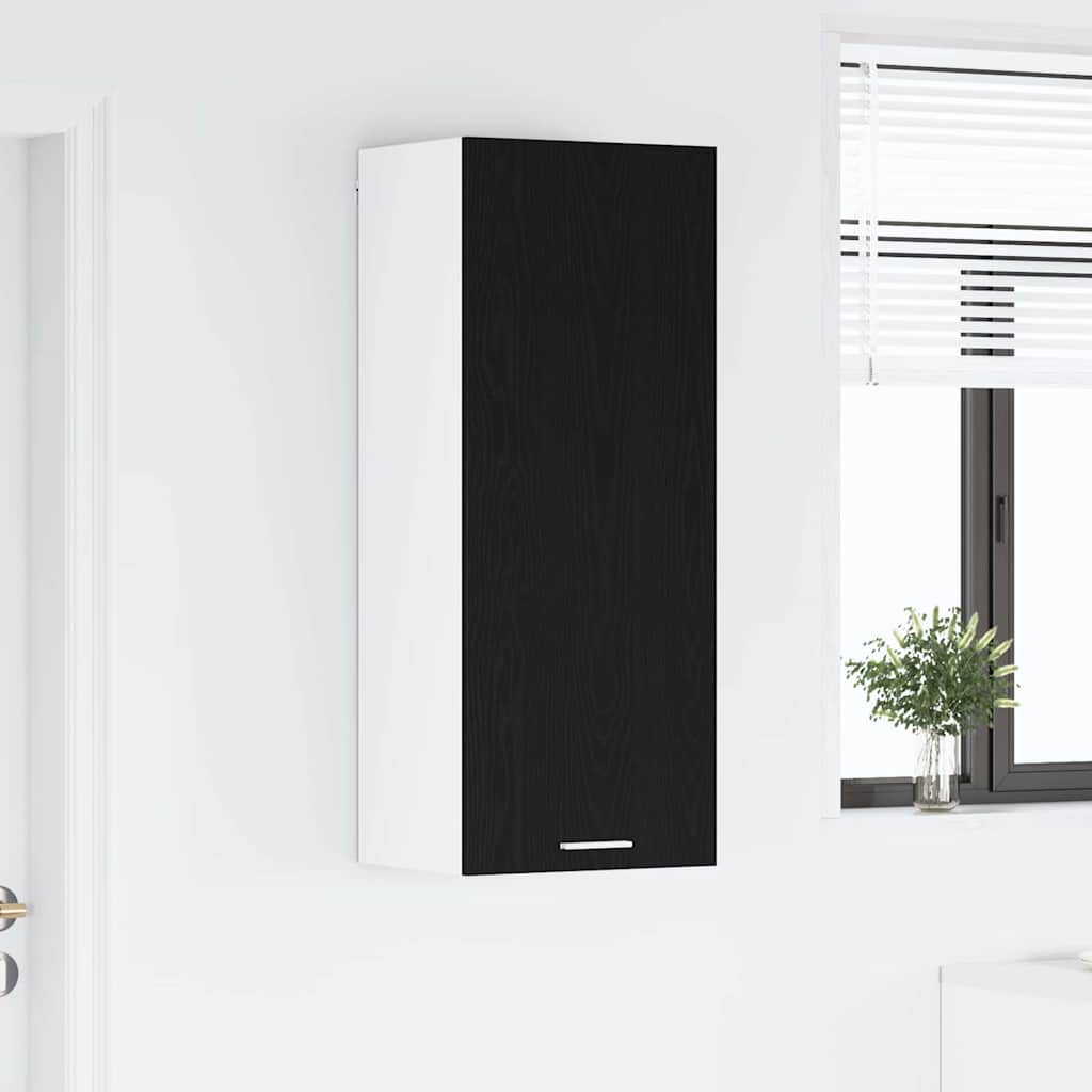 Hengende skap med dør Svart Eik 40 x 31 x 100 cm Konstruert tre