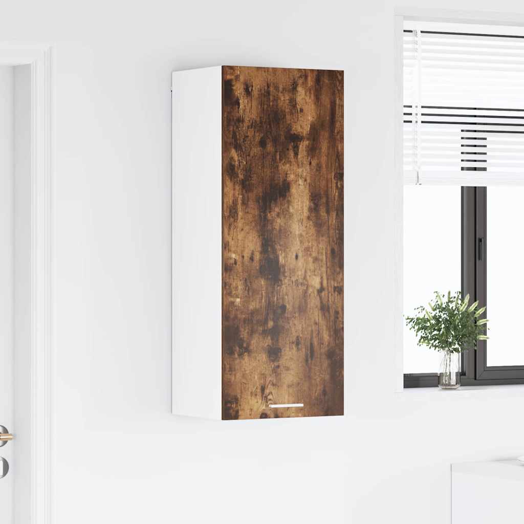 Hengende skap med dør Røkt eik 40 x 31 x 100 cm Konstruert tre