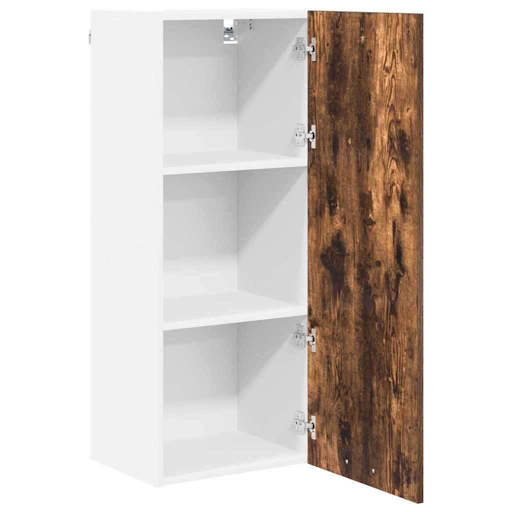Hengende skap med dør Røkt eik 40 x 31 x 100 cm Konstruert tre