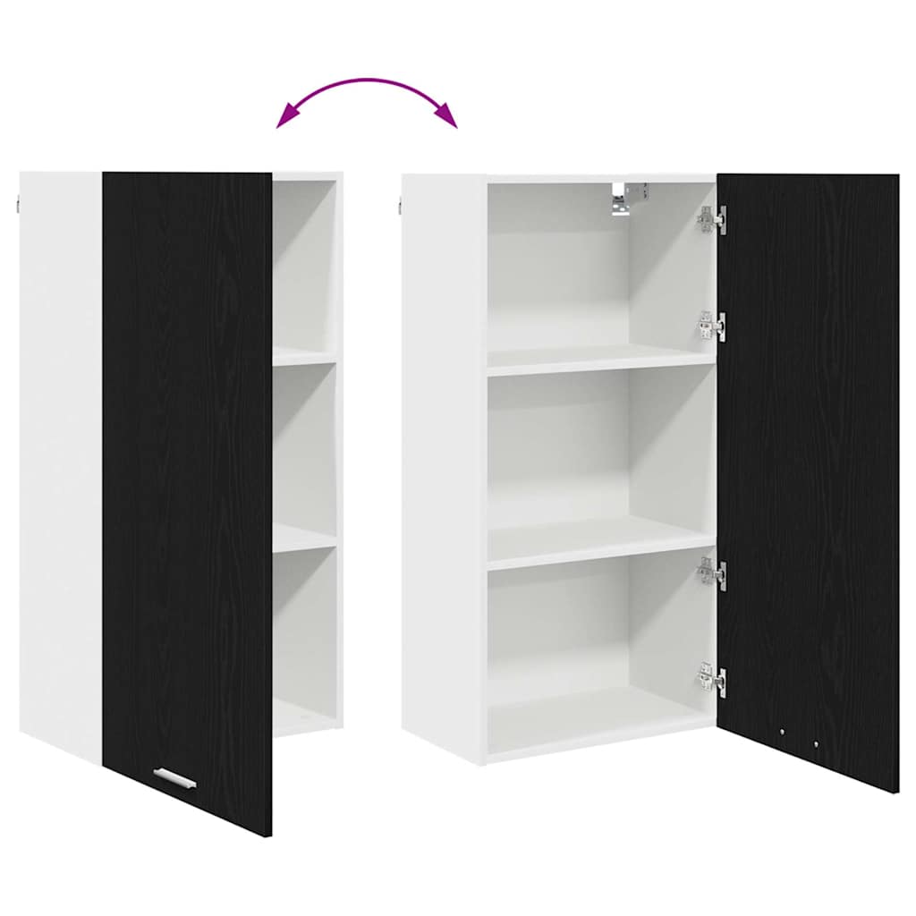 Hengende skap Svart eik og hvit 50 x 31 x 100 cm Konstruert tre
